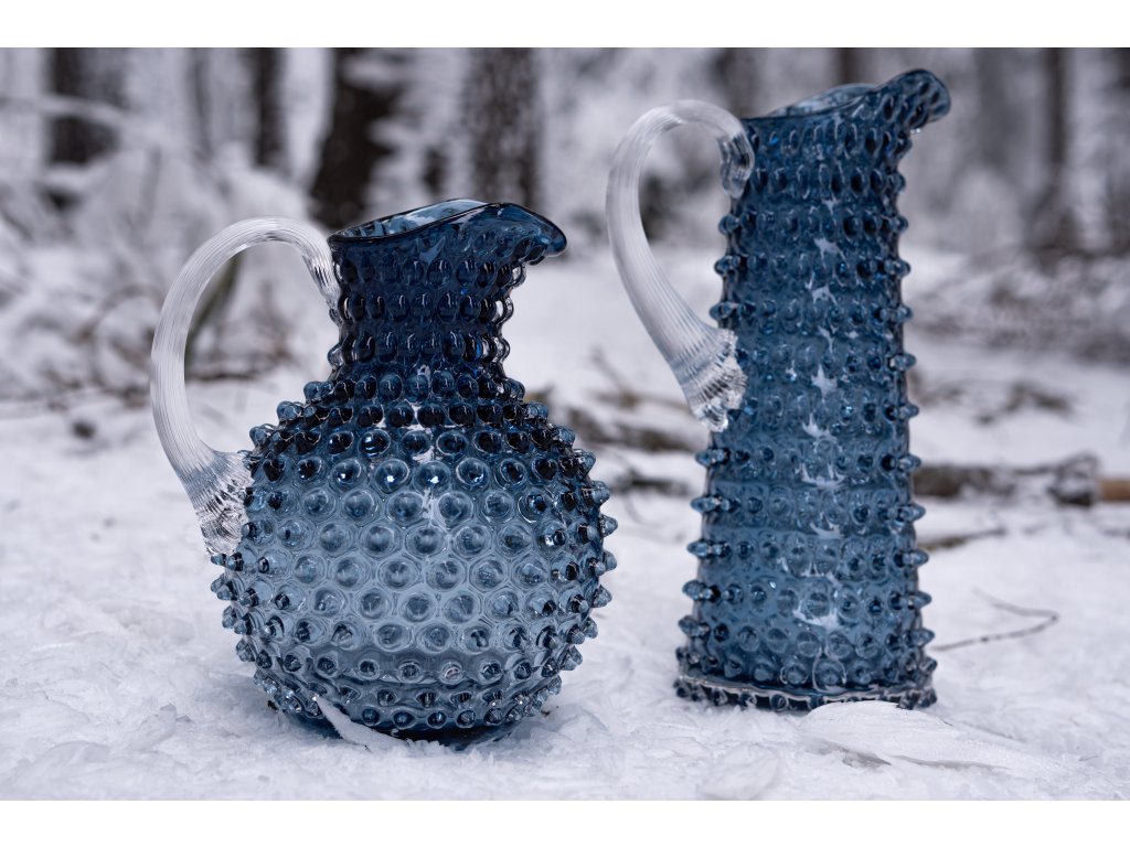 Carafe Haute en cristal de Bleu fumé 1L