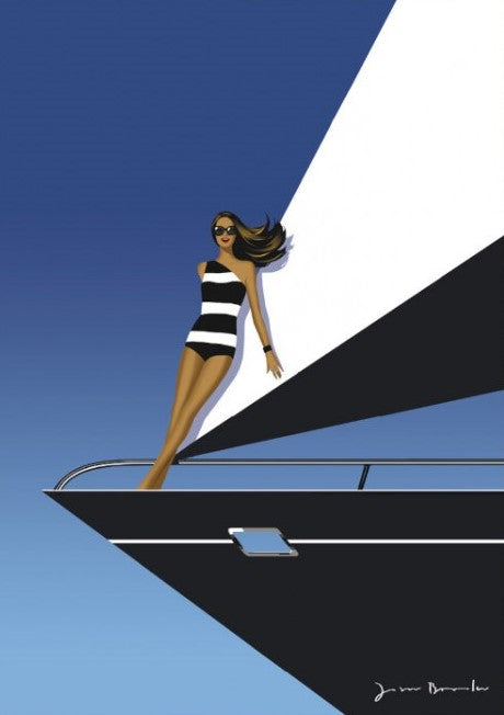 DECORATION Murale illustration YACHT JASON BROOKS 30X40
