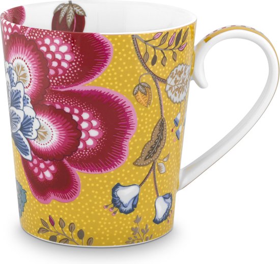 A TABLE Mug ALPHABET -R Jaune en porcelaine