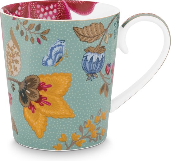 A TABLE Mug ALPHABET -W Bleu ciel en porcelaine