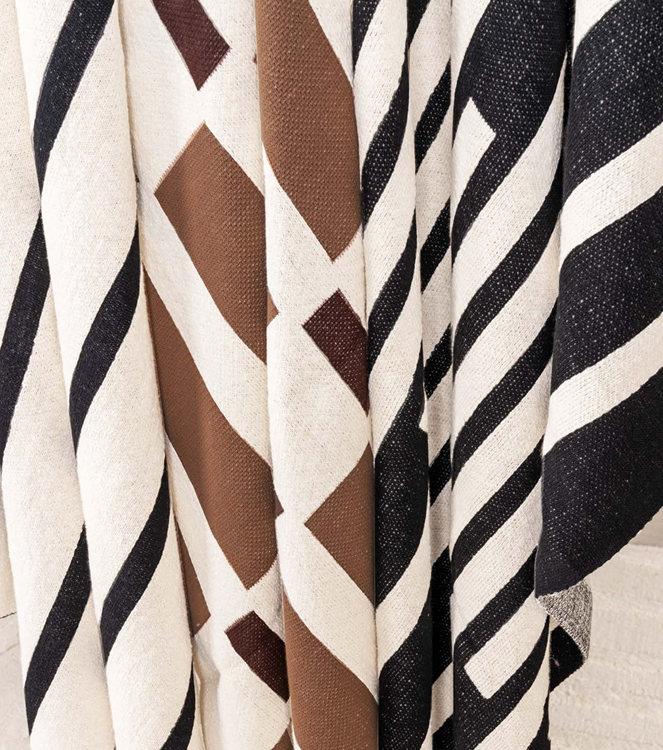 ACCESSOIRE Plaid Kiowa en coton Beige/noir