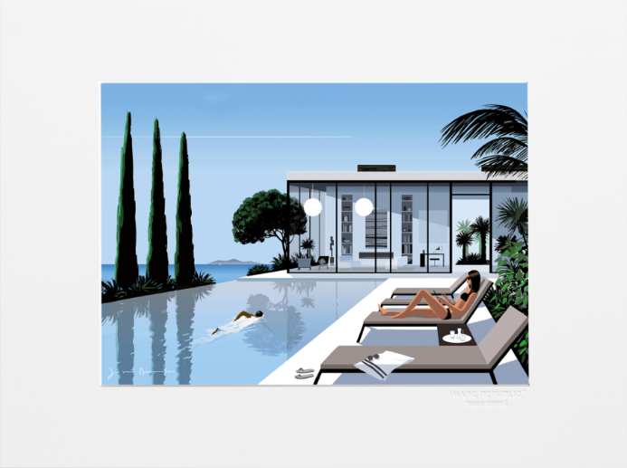 DECORATION Murale illustration HOLIDAY VILLA JASON BROOKS 30X40