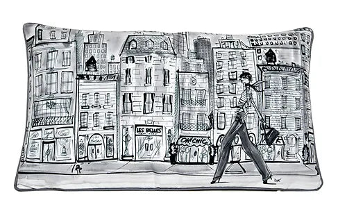 DECORATION Housse de coussin Les Newyorkaises Noir & Blanc