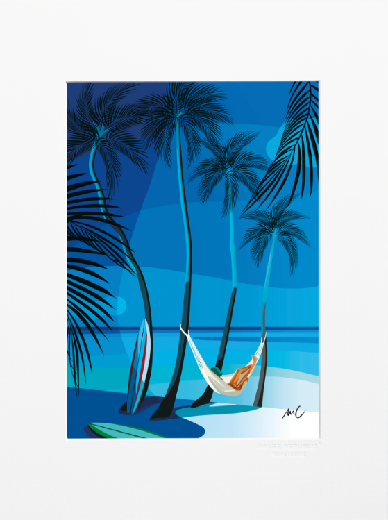 Illustration CARIBBEAN NAP MATHILDE CRETIER 30X40