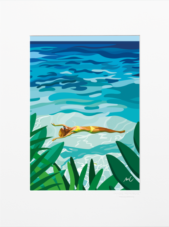 Illustration PLAYA MAMITAW MATHILDE CRETIER 30X40