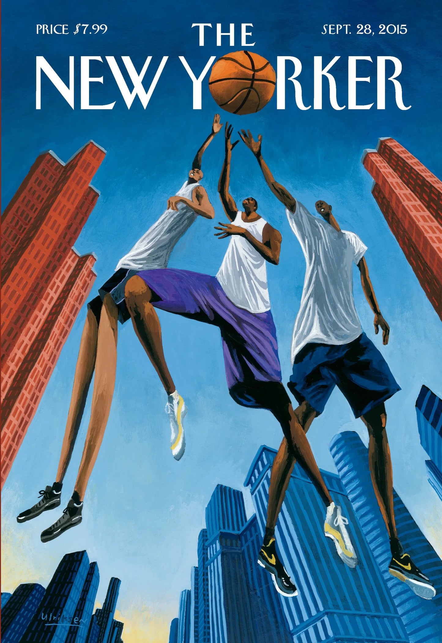 Illustration THE NEWYORKER 168 BASKETBALL ULRIKSEN 30X40