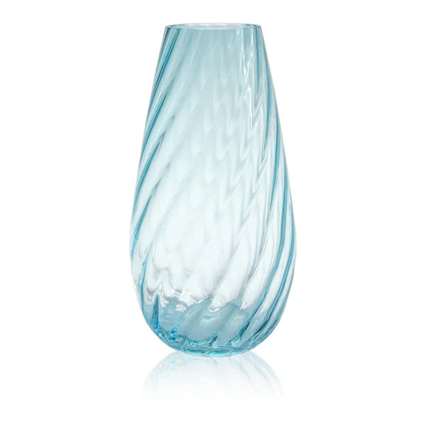 Vase long Marika Azure en cristal de Bohême
