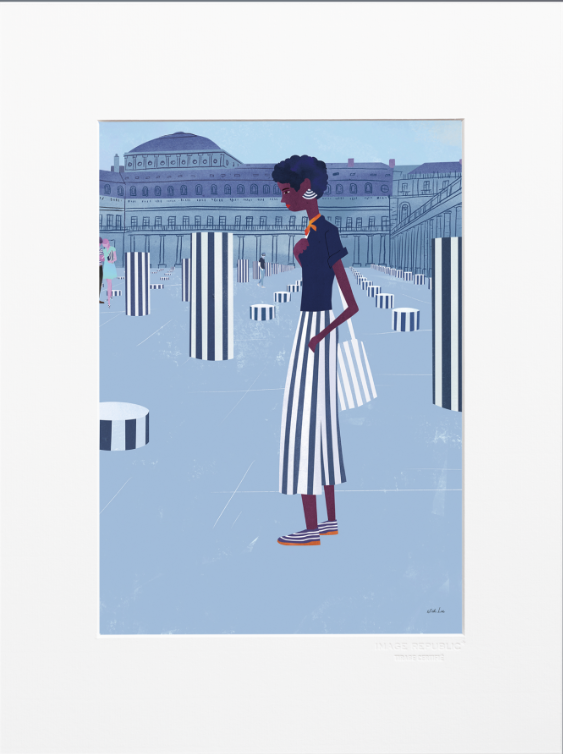 Illustration PARIS BUREN PALAIS ROYAL WLPP 30X40