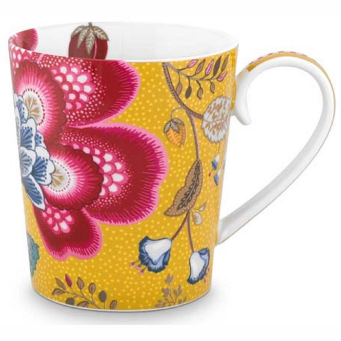 A TABLE Mug ALPHABET -X Jaune en porcelaine