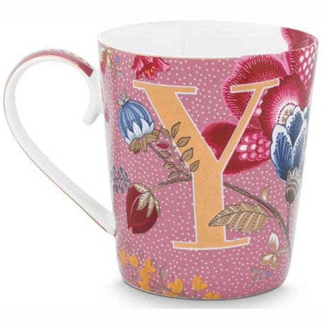 A TABLE Mug ALPHABET -Y Rose en porcelaine