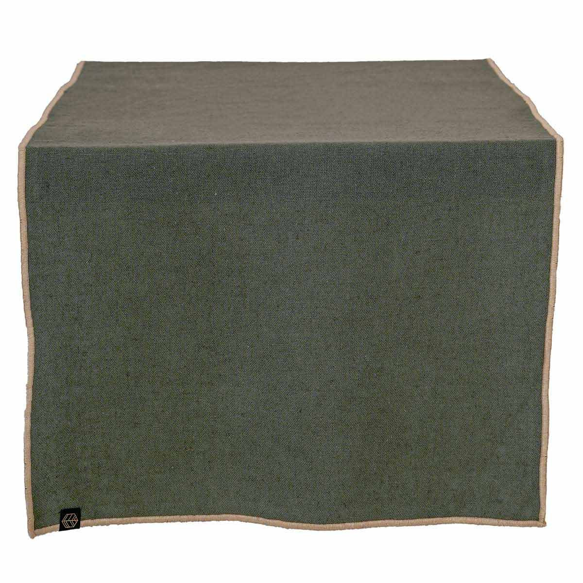 Chemin de table lin-coton 48x160 Kaki