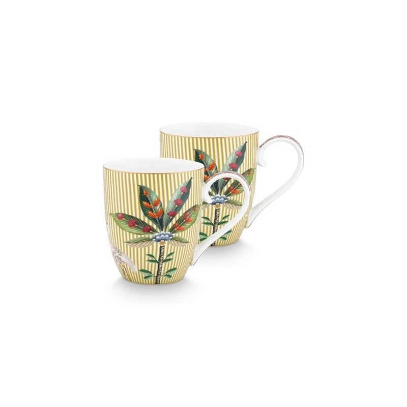A TABLE Coffret de deux mugs XL La Majorelle Jaune en porcelaine