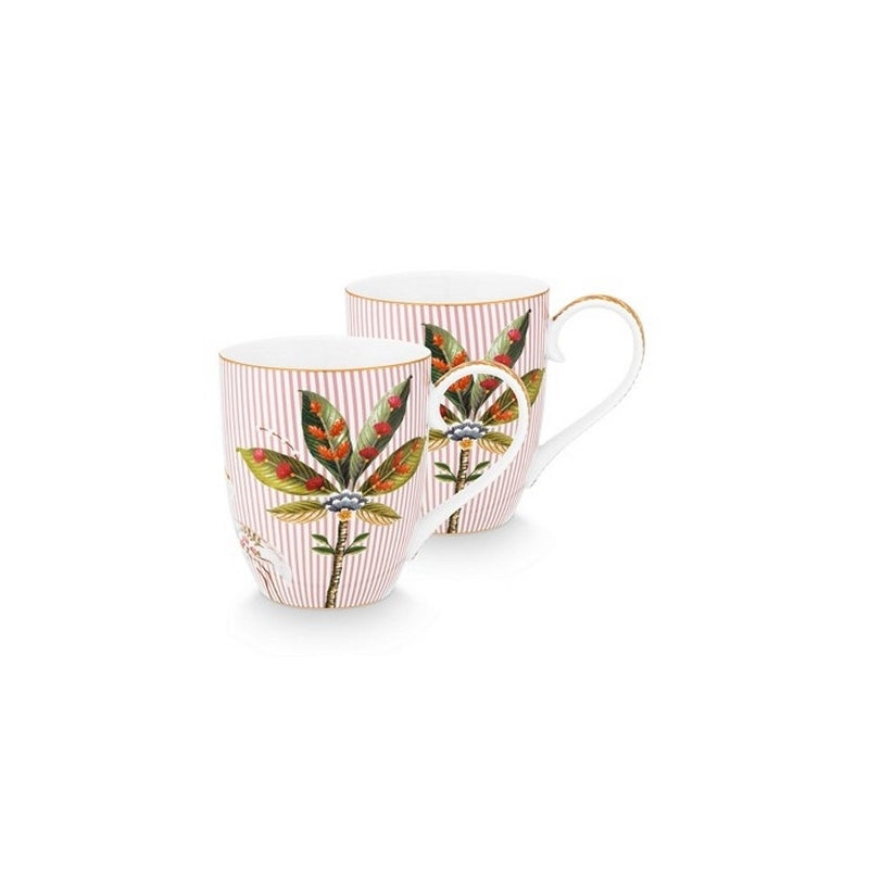 A TABLE Coffret de deux mugs XL La Majorelle Rose en porcelaine