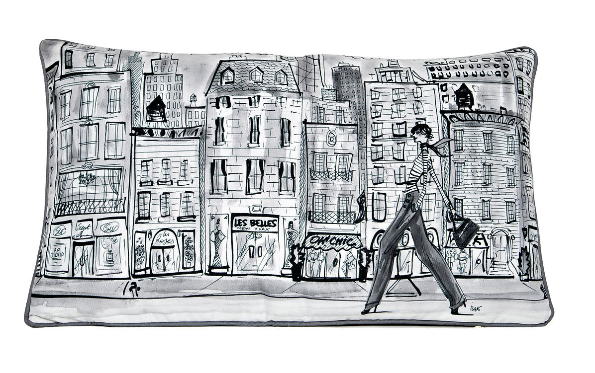 DECORATION Coussin complet Les Newyorkaises Noir&Blanc