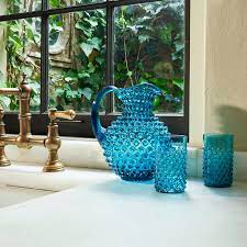 A TABLE Carafe en cristal de Bohême Aquamarine 2L