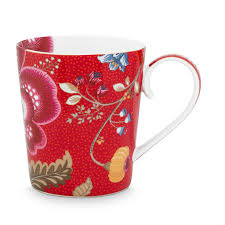 A TABLE Mug ALPHABET -& Rouge en porcelaine