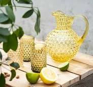 A TABLE Carafe cristal de Bohême Ambre anse transparente 2L pointe de diamant