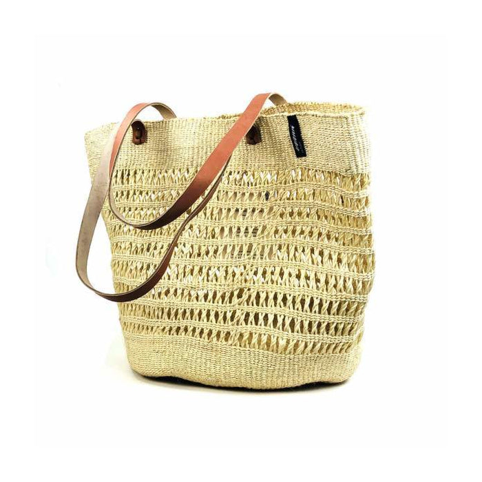 ACCESSOIRE Panier anses longues cuir Kenya Naturel