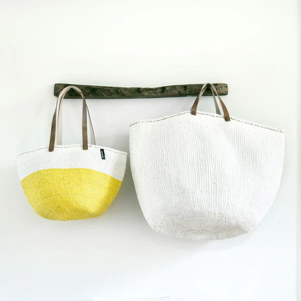 ACCESSOIRE Panier Kiondo Porté à l'épaule Duo Blanc et Jaune M