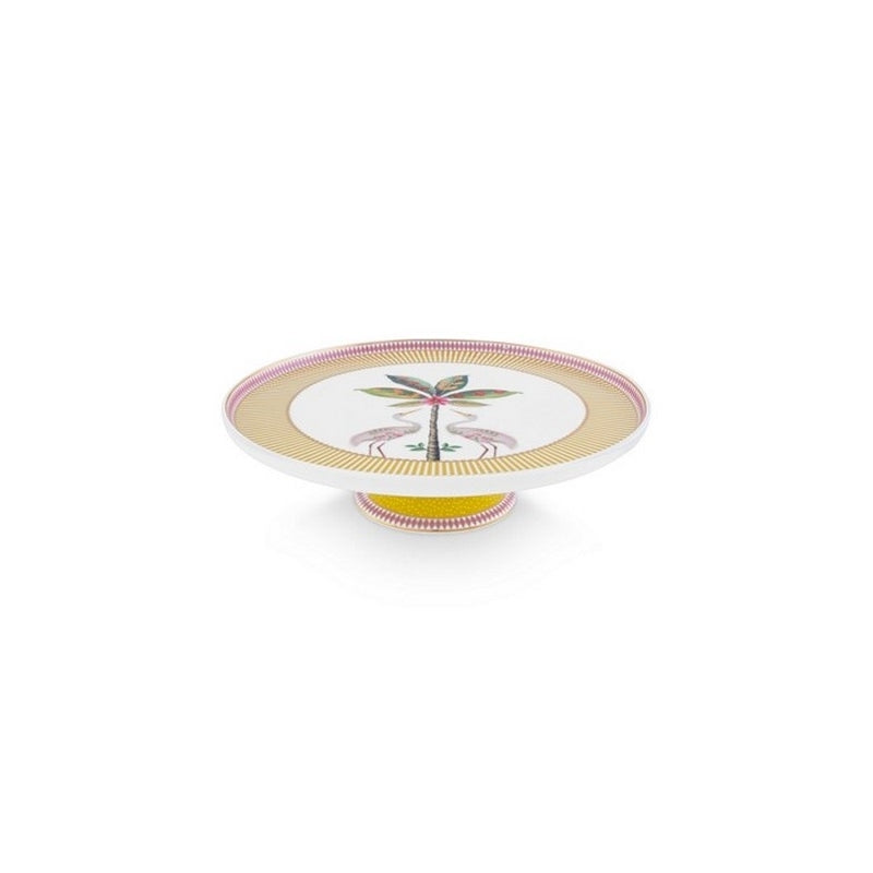 A TABLE Mini Plat à gâteau La Majorelle Jaune en porcelaine 21cm