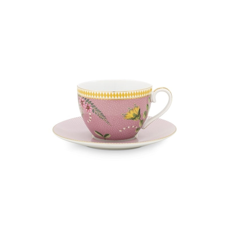 A TABLE Tasse thé soucoupe LA MAJORELLE Rose en porcelaine 280ML