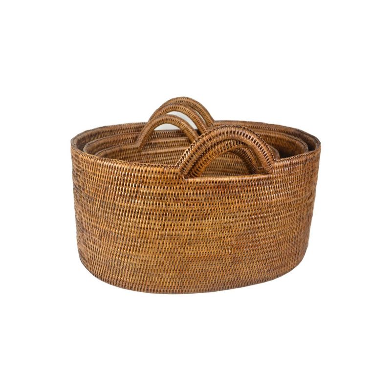 DECORATION Corbeille ovale anses intégrées M Naturel en Vigne d'eau