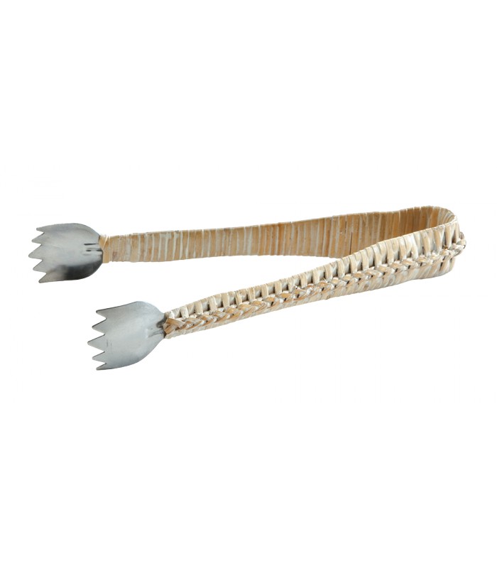 A TABLE Pince Tongs Blanc en rotin