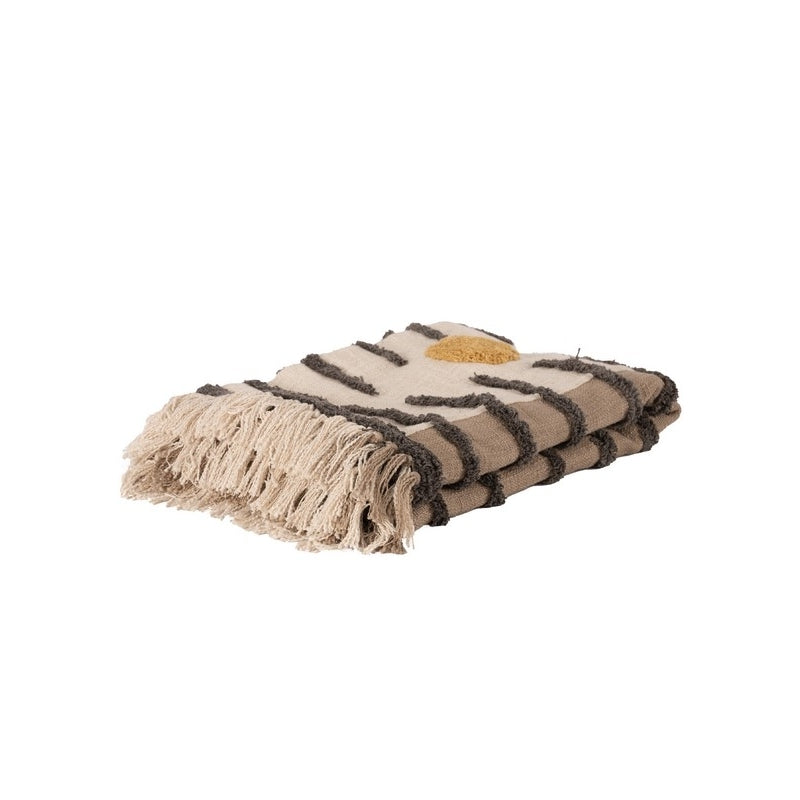 ACCESSOIRE Plaid Oilton Moutarde coton