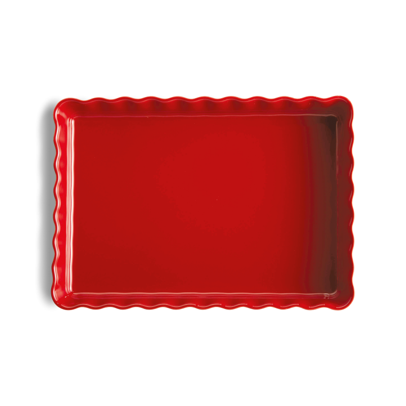 AU FOUR Tourtière rectangulaire Grand Cru Rouge en céramique