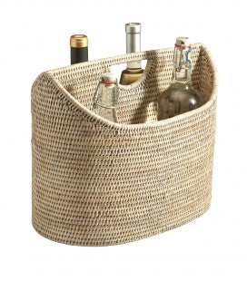 ACCESSOIRE Porte-revues Dual Blanc oval en rotin