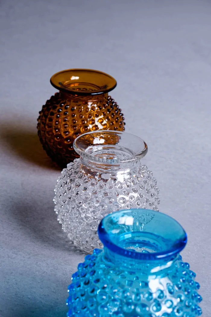 DECORATION Vase à col clouté transparent en cristal de Bohême