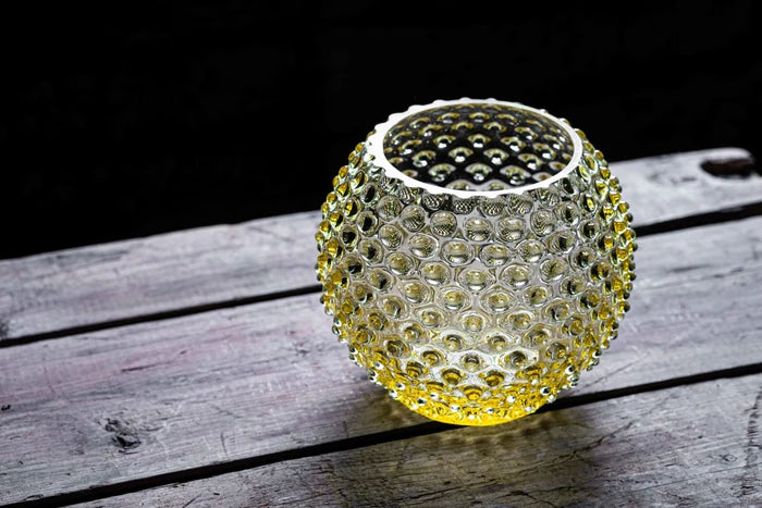 Vase à clous Citrine en cristal de Bohême