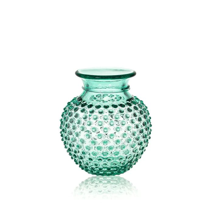 DECORATION Vase à col clouté Azur en cristal de Bohême