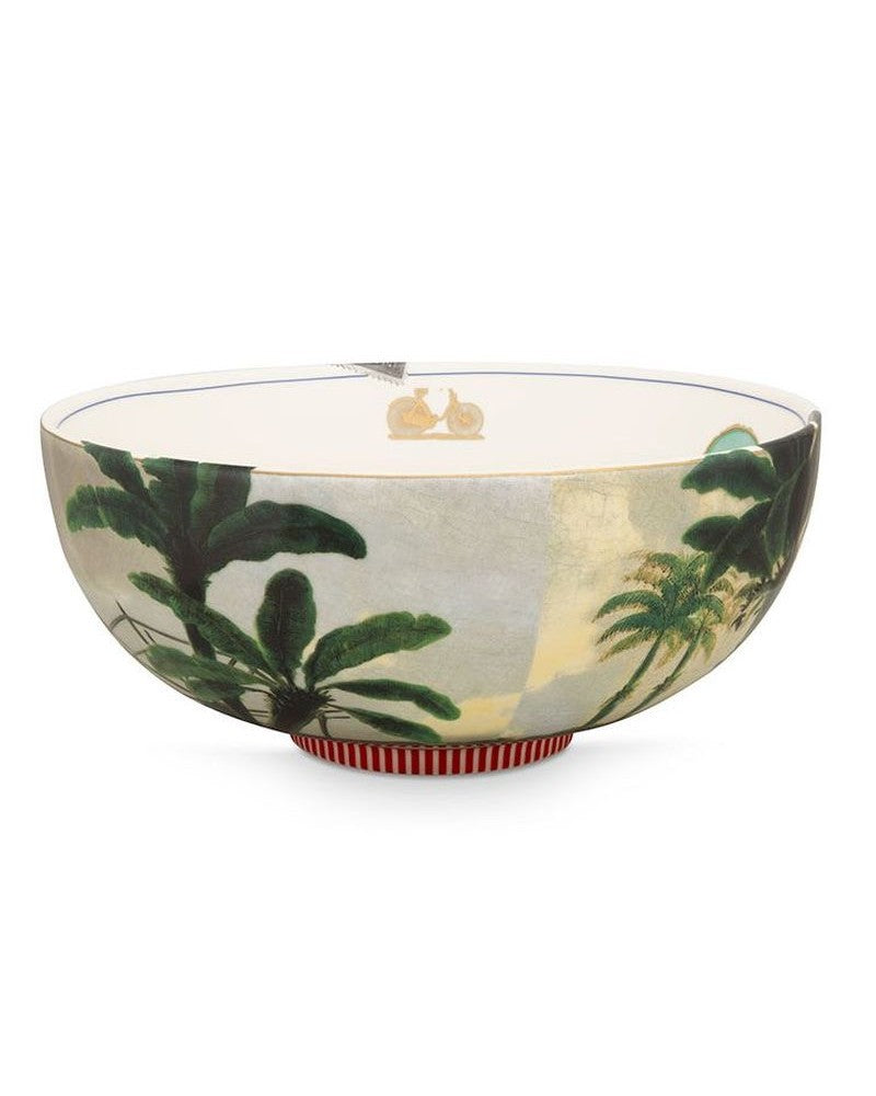 A TABLE Saladier Héritage Palmier Blanc- 23cm en porcelaine