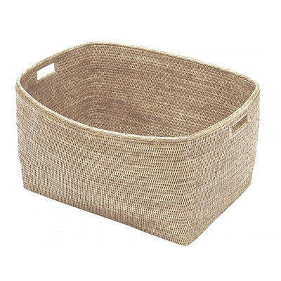 Grande corbeille Châtelaine Blanc rotin