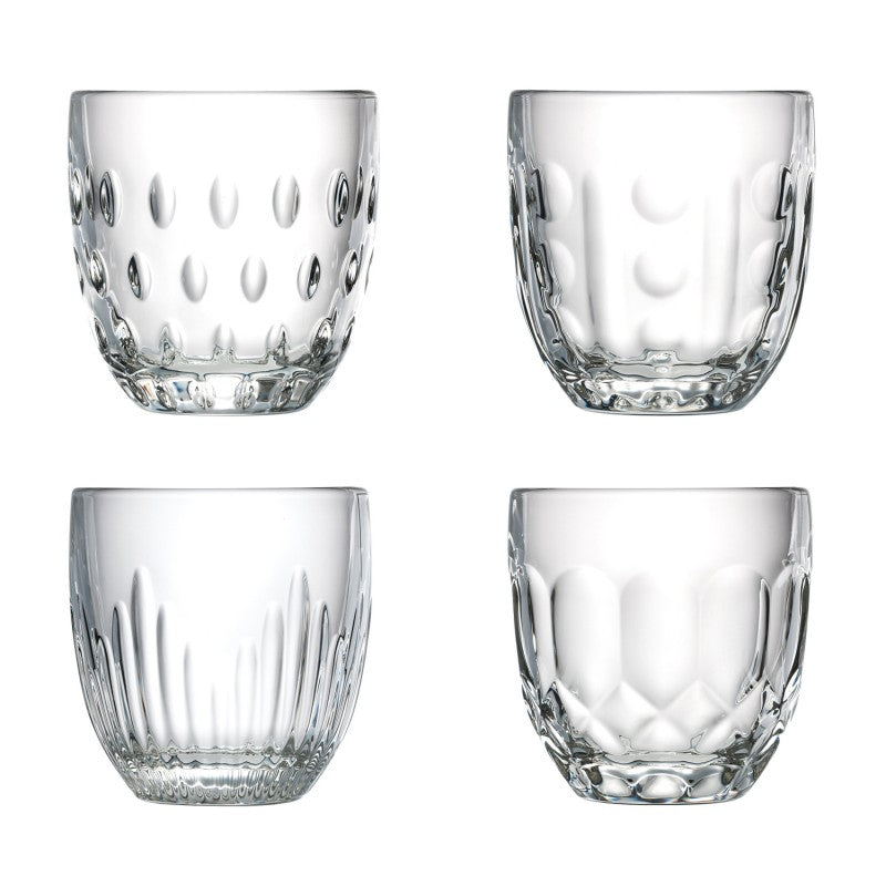 A TABLE Verre Set de 4 tasses Expresso transparents TROQUET