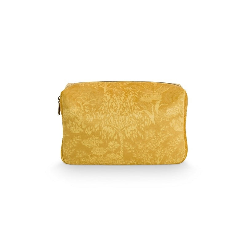 SALLE DE BAIN Rangement Trousse de toilette carrée Jaune velours L