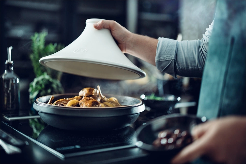 EN CUISINE Tajine 32cm Duo Blanc/Ardoise en céramique