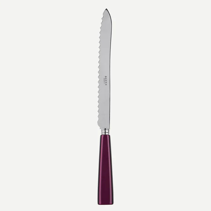 A TABLE Couteau à pain ICONE Aubergine -Inox et carbone