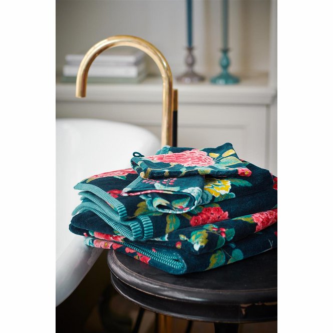 SALLE DE BAIN Serviettes de bain Good evening Bleu nuit en coton
