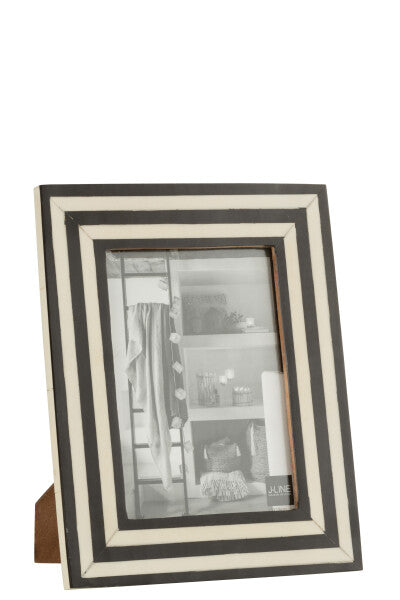 DECORATION Cadre photo lignes Noir-blanc