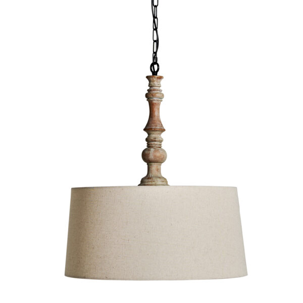 LUMINAIRE Suspension en Fer et bois patiné