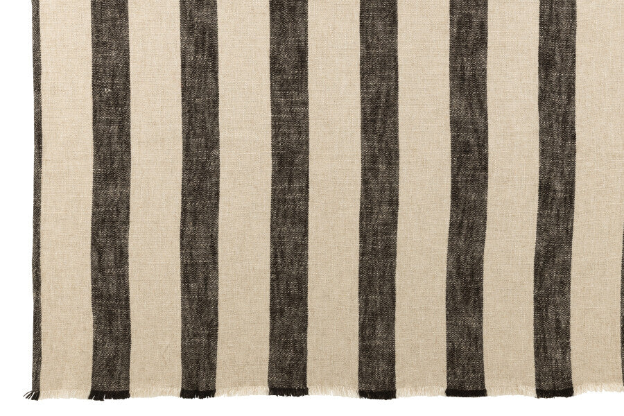 ACCESSOIRE Plaid lignes lin beige
