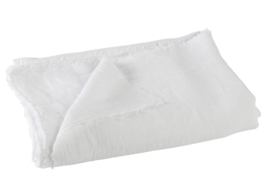 ACCESSOIRE Plaid délavé lin blanc