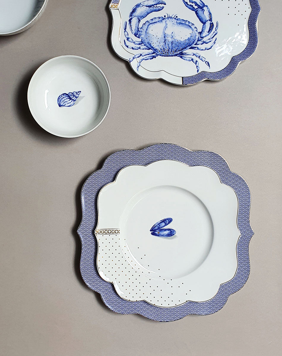 A TABLE Assiette plate ROYAL YERSKE Bleu en porcelaine