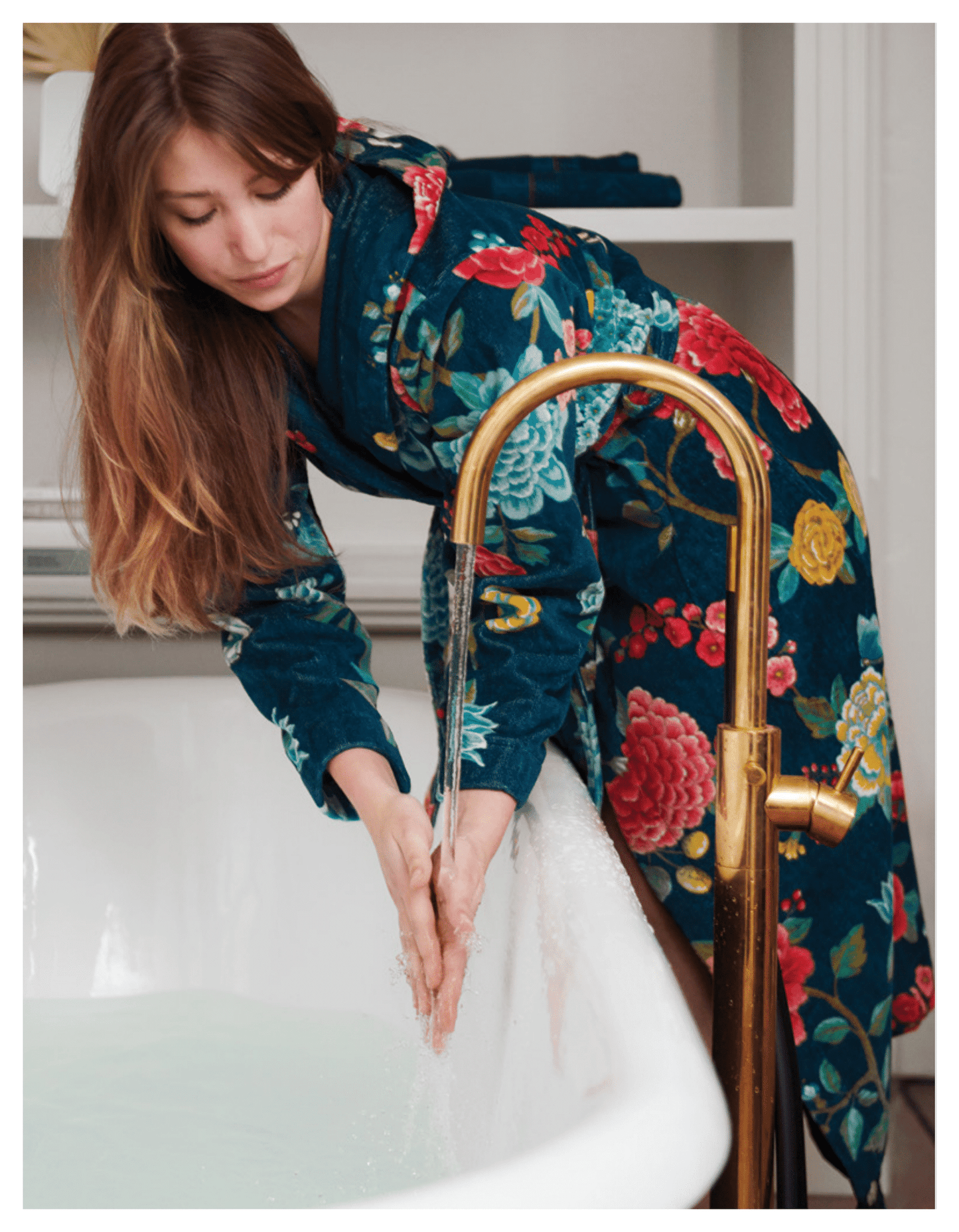 SALLE DE BAIN Peignoir GOOD EVENING BLEU NUIT M en coton
