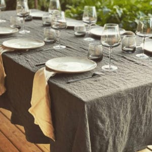 A TABLE TEXTILE Nappe Orage en lin lavé