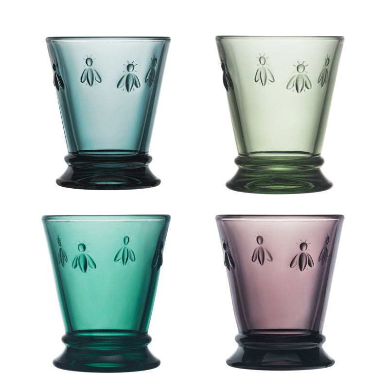 A TABLE Verre Set de 4 gobelets 4 couleurs assorties ABEILLE