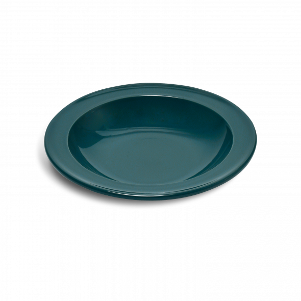 A TABLE Assiette creuse Bleu Feu doux en céramique