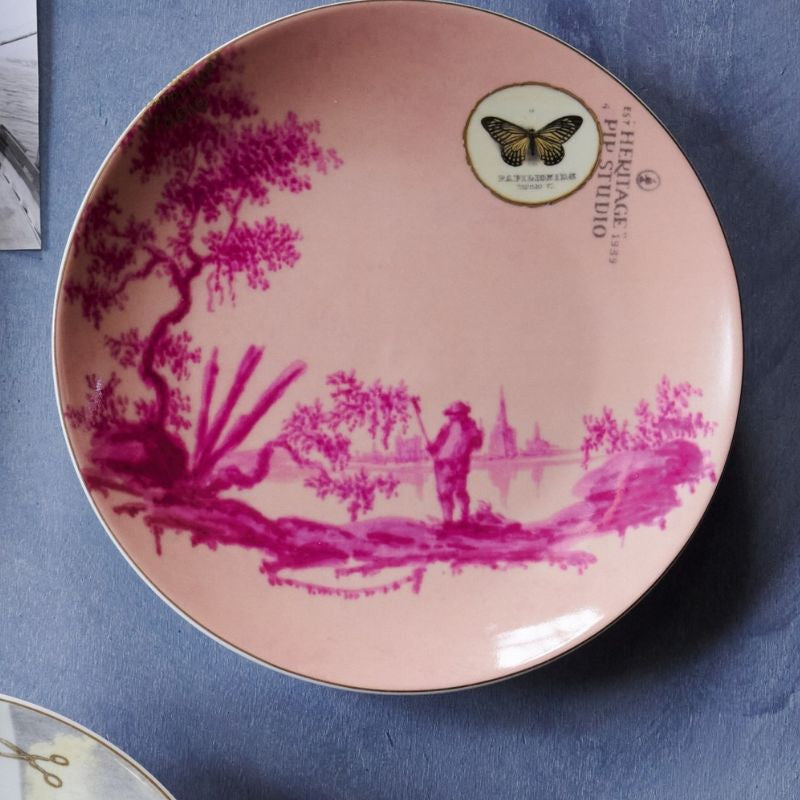A TABLE Assiette HERITAGE Rose en porcelaine